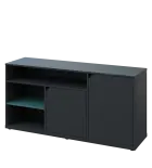 KU2-15DN3 P skříňka nízká 2-dveřová, nika, 740x1522x400, provedení pravé, korpus a dvířka antracit/p